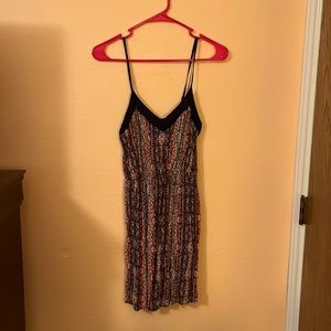 Colorful Print Forever 21 Dress Red Pink Navy Blue